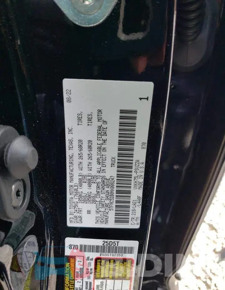 5TFNC5DB0NX008247 Photo# 12