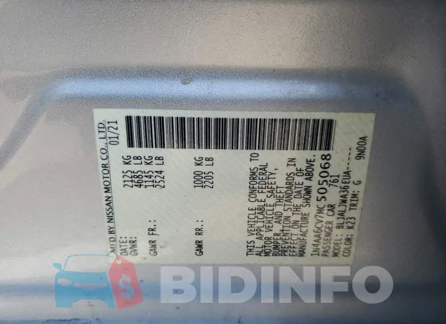 1N4AA6CV7MC505068 Photo# 13