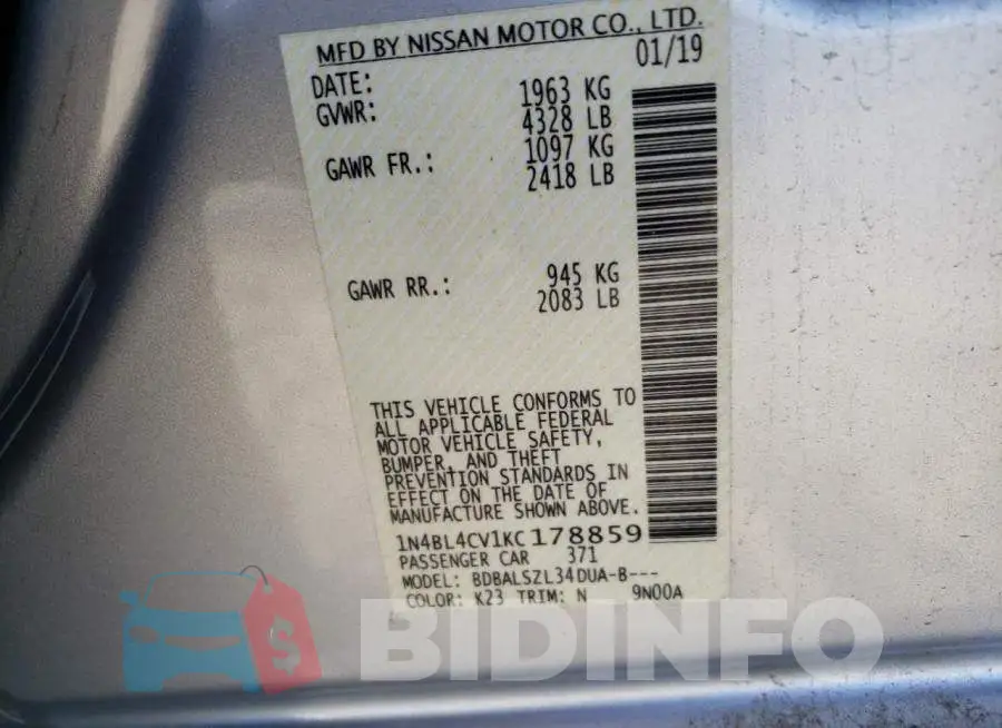 1N4BL4CV1KC178859 Photo# 13