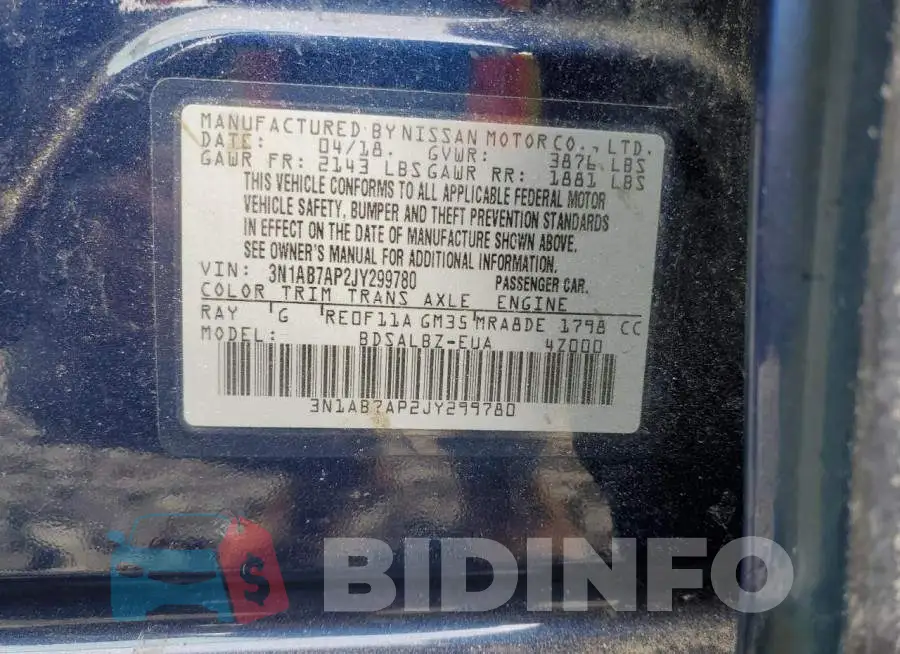 3N1AB7AP2JY299780 Photo# 13