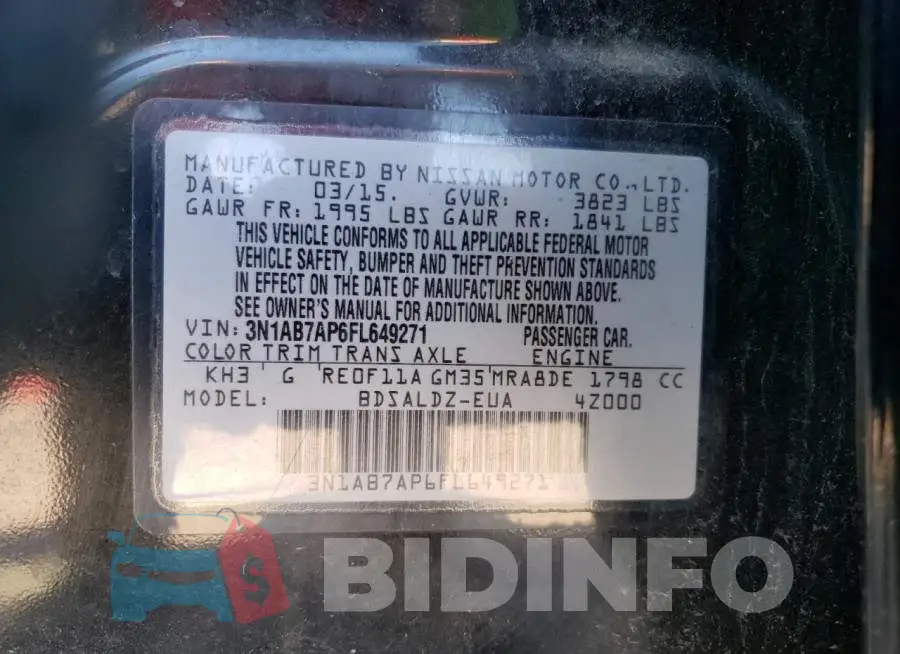 3N1AB7AP6FL649271 Photo# 12