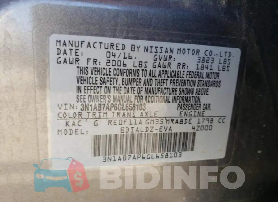 3N1AB7AP6GL658103 Photo# 12