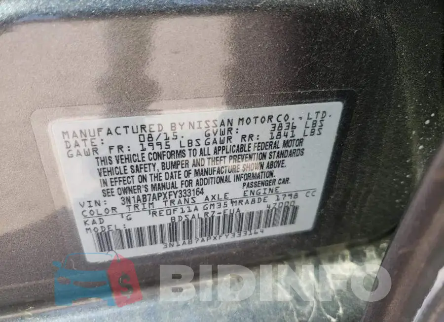 3N1AB7APXFY333164 Photo# 12