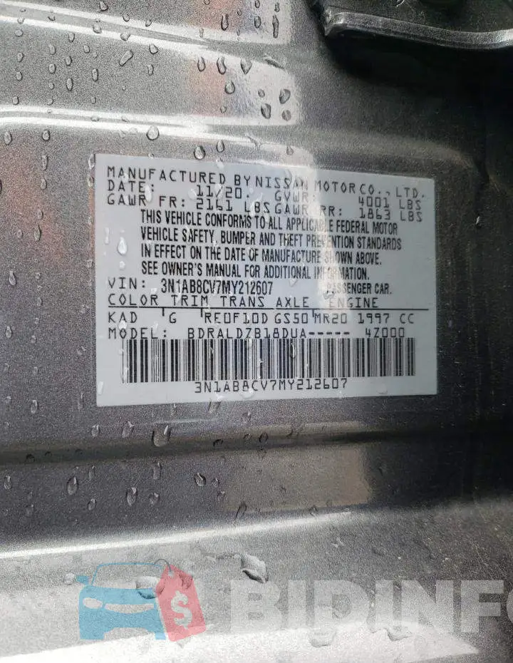3N1AB8CV7MY212607 Photo# 12