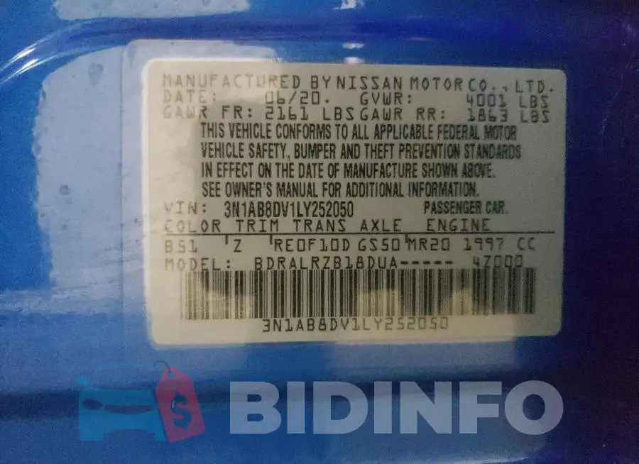 3N1AB8DV1LY252050 Photo# 12