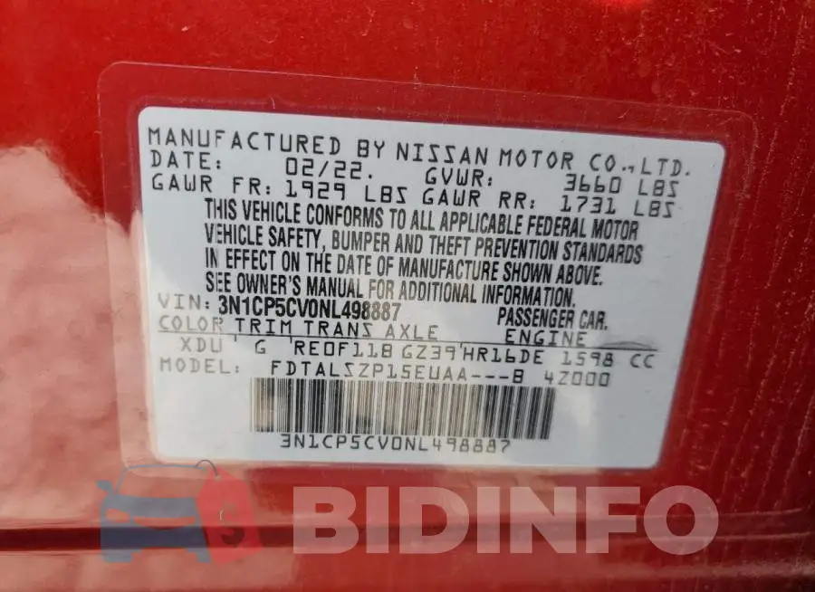 3N1CP5CV0NL498887 Photo# 14