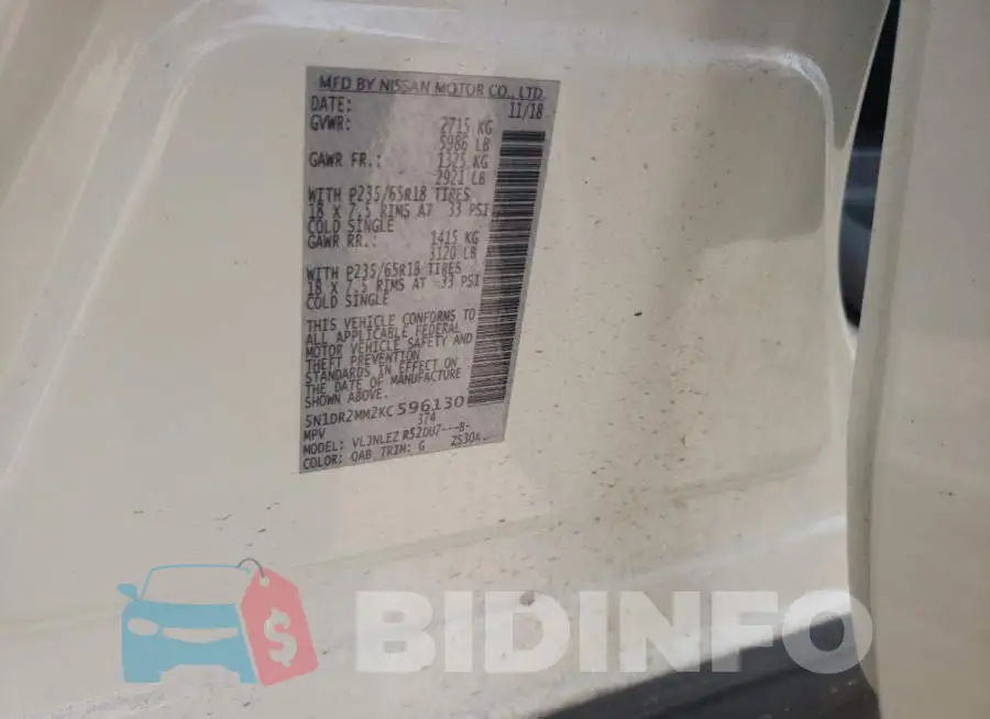5N1DR2MM2KC596130 Photo# 12