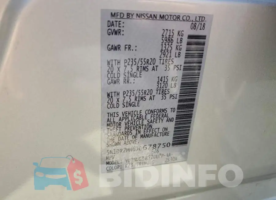 5N1DR2MM6JC678750 Photo# 13