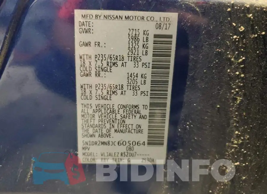 5N1DR2MN8JC605064 Photo# 13