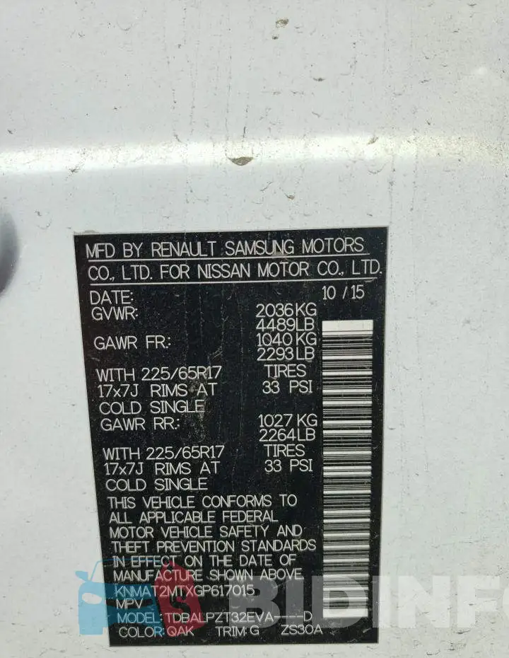 KNMAT2MTXGP617015 Photo# 13