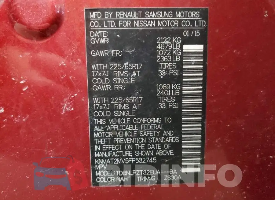 KNMAT2MV5FP532745 Photo# 13
