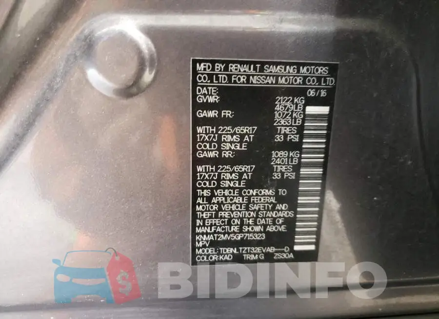 KNMAT2MV5GP715323 Photo# 14