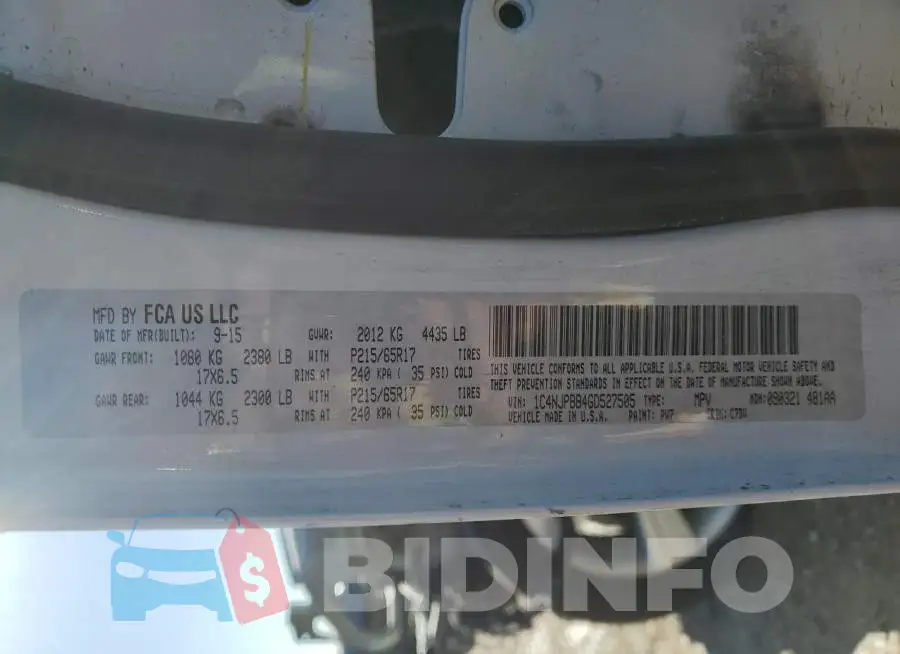 1C4NJPBB4GD527505 Photo# 14