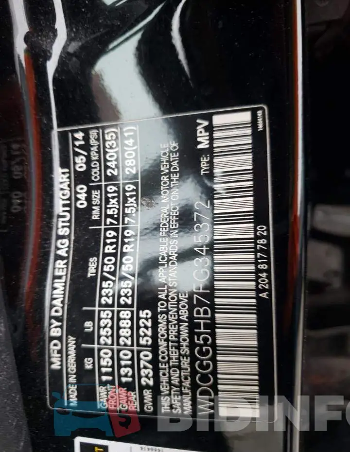WDCGG5HB7FG345372 Photo# 12