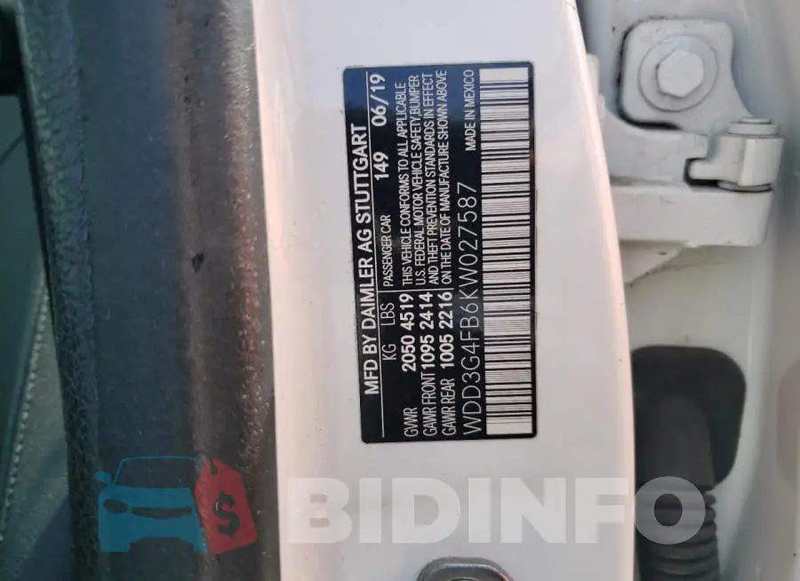 WDD3G4FB6KW027587 Photo# 12