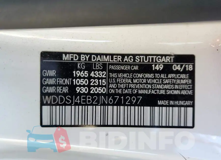 WDDSJ4EB2JN671297 Photo# 13