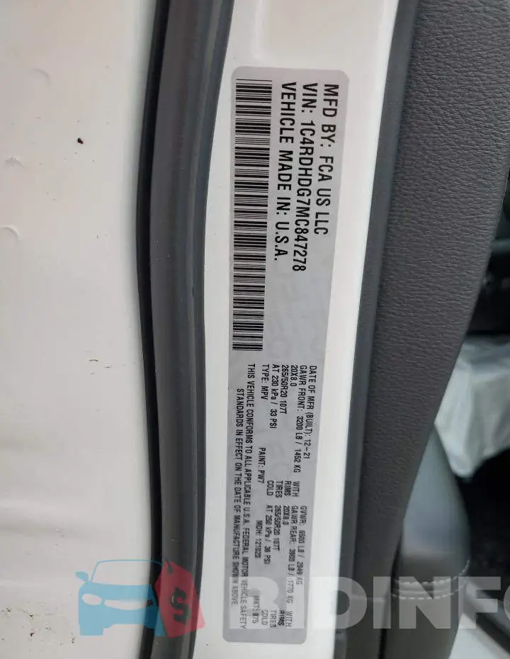 1C4RDHDG7MC847278 Photo# 12
