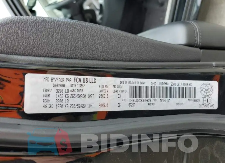 1C4RDJDGXHC847823 Photo# 13