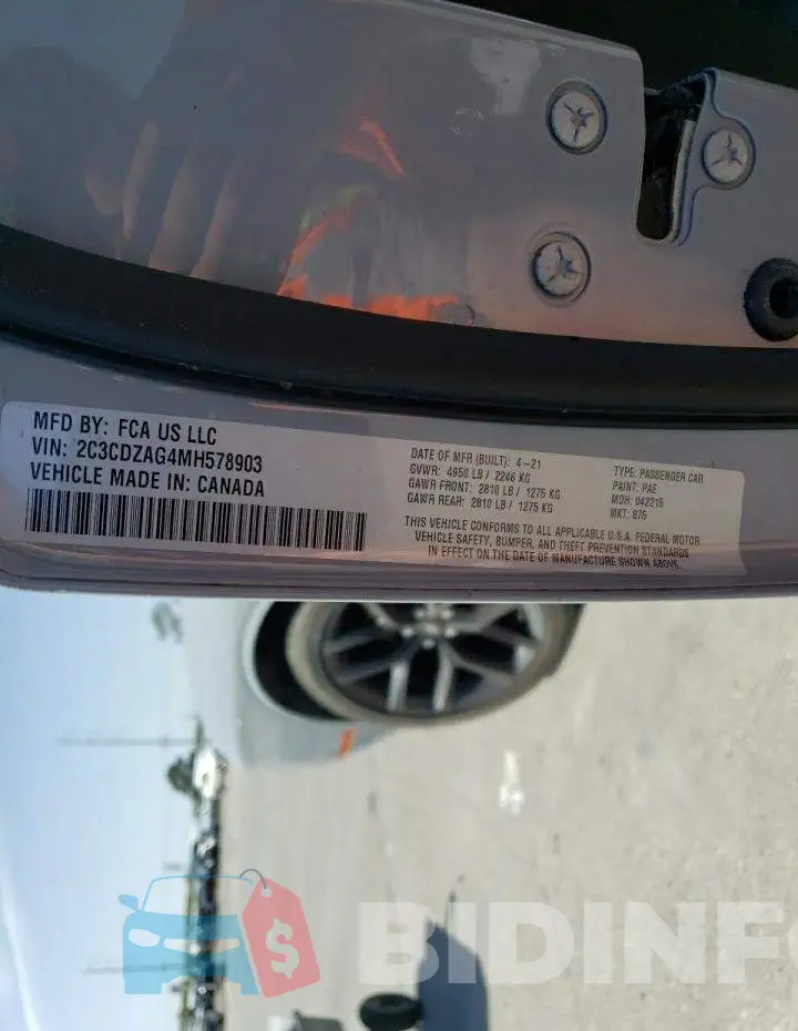 2C3CDZAG4MH578903 Photo# 12