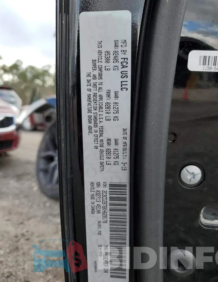 2C3CDZBT6KH629178 Photo# 13