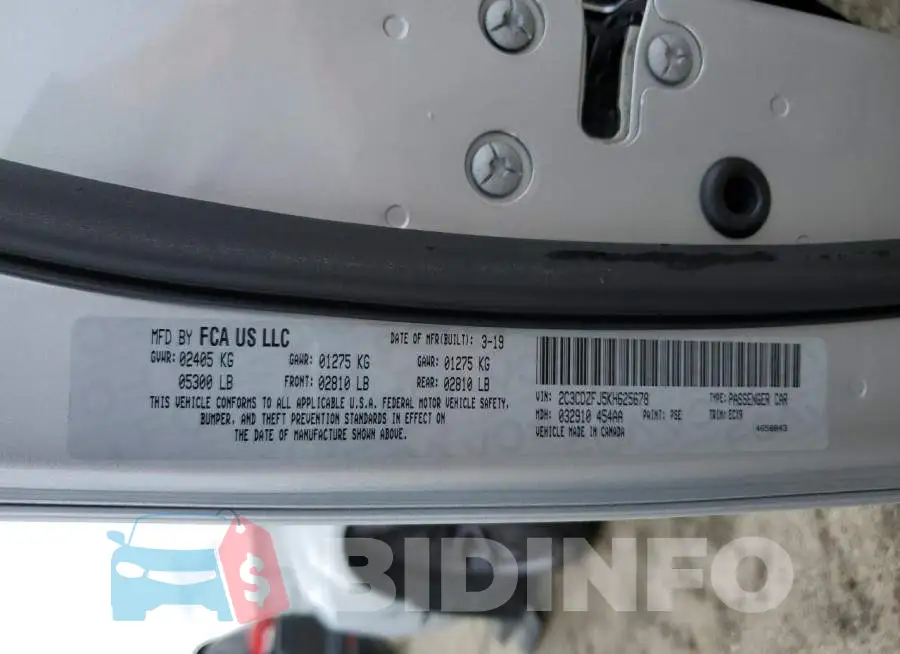 2C3CDZFJ5KH625678 Photo# 13