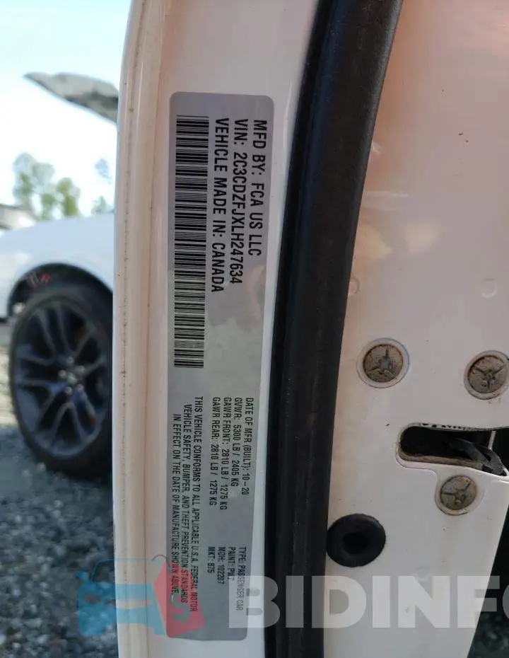 2C3CDZFJXLH247634 Photo# 12