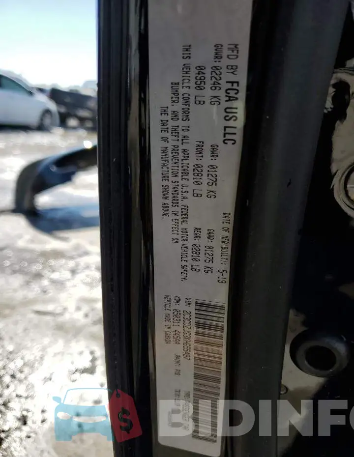2C3CDZJG3KH655497 Photo# 13