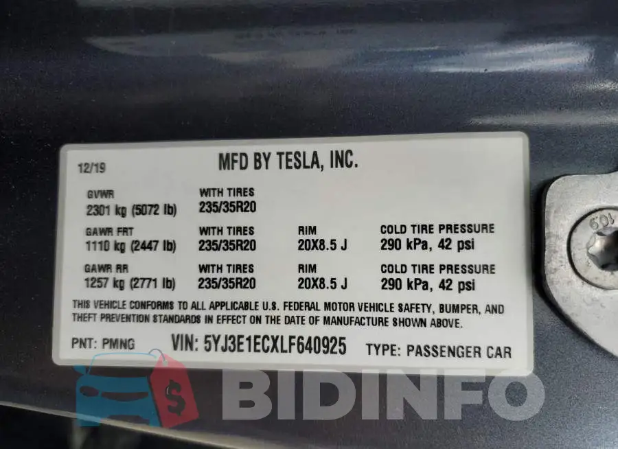 5YJ3E1ECXLF640925 Photo# 12