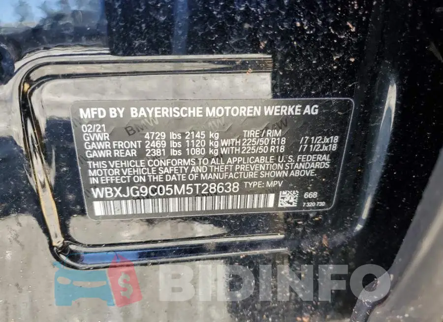 WBXJG9C05M5T28638 Photo# 13