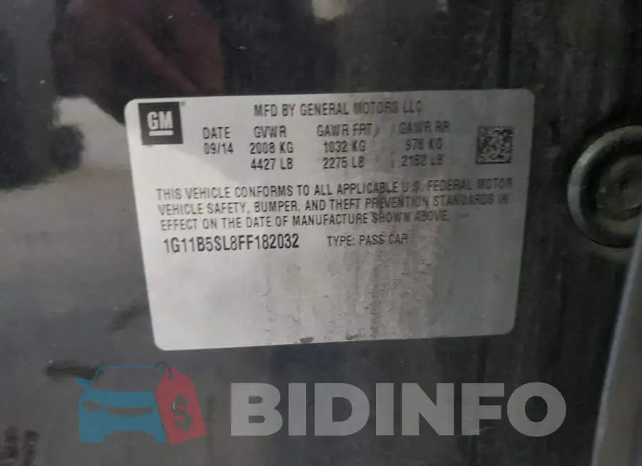 1G11B5SL8FF182032 Photo# 12
