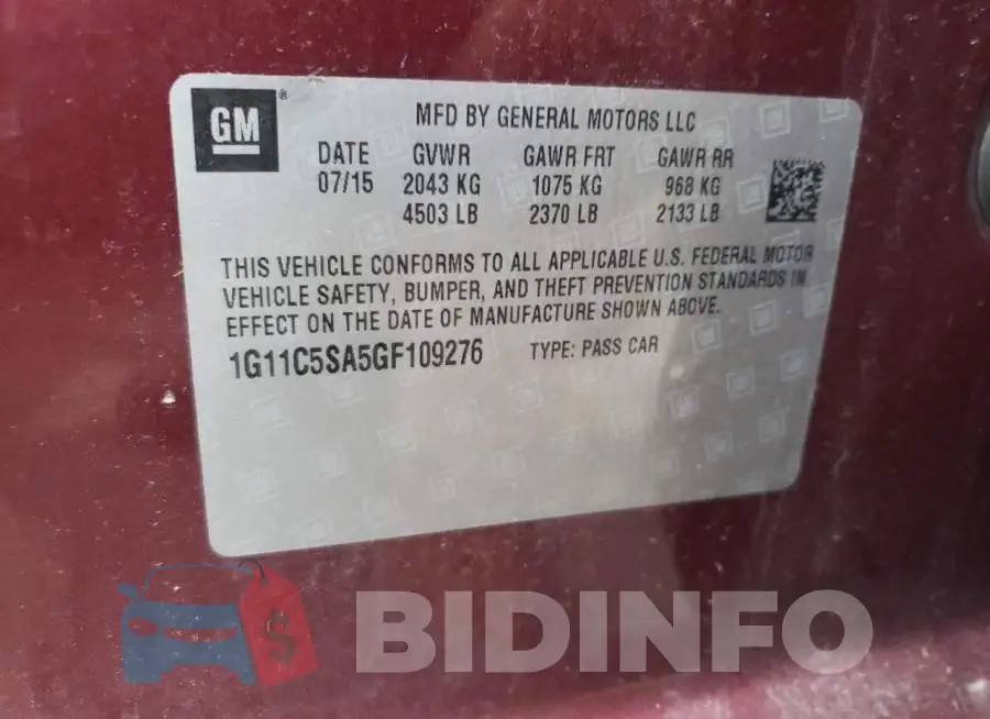 1G11C5SA5GF109276 Photo# 12