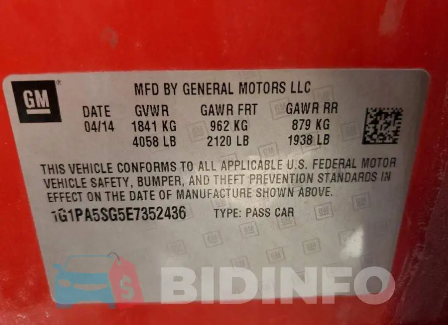 1G1PA5SG5E7352436 Photo# 12