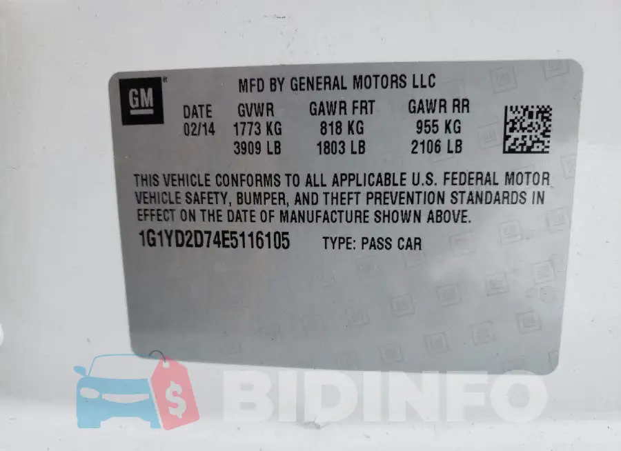 1G1YD2D74E5116105 Photo# 13