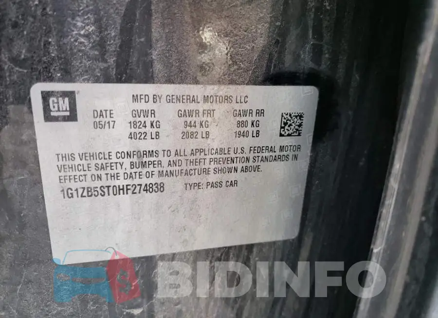 1G1ZB5ST0HF274838 Photo# 12