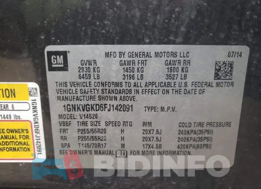 1GNKVGKD6FJ142091 Photo# 13