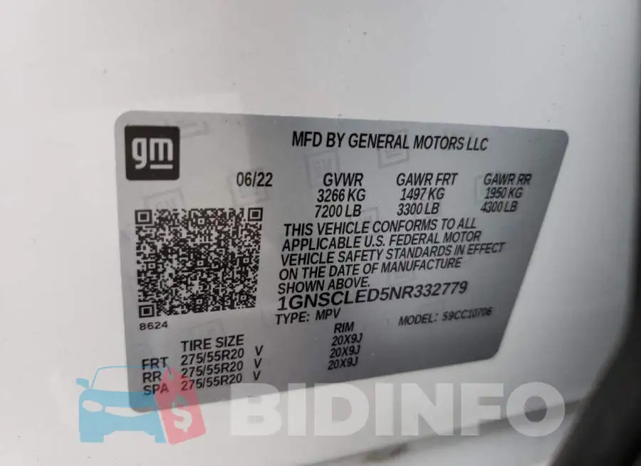 1GNSCLED5NR332779 Photo# 14