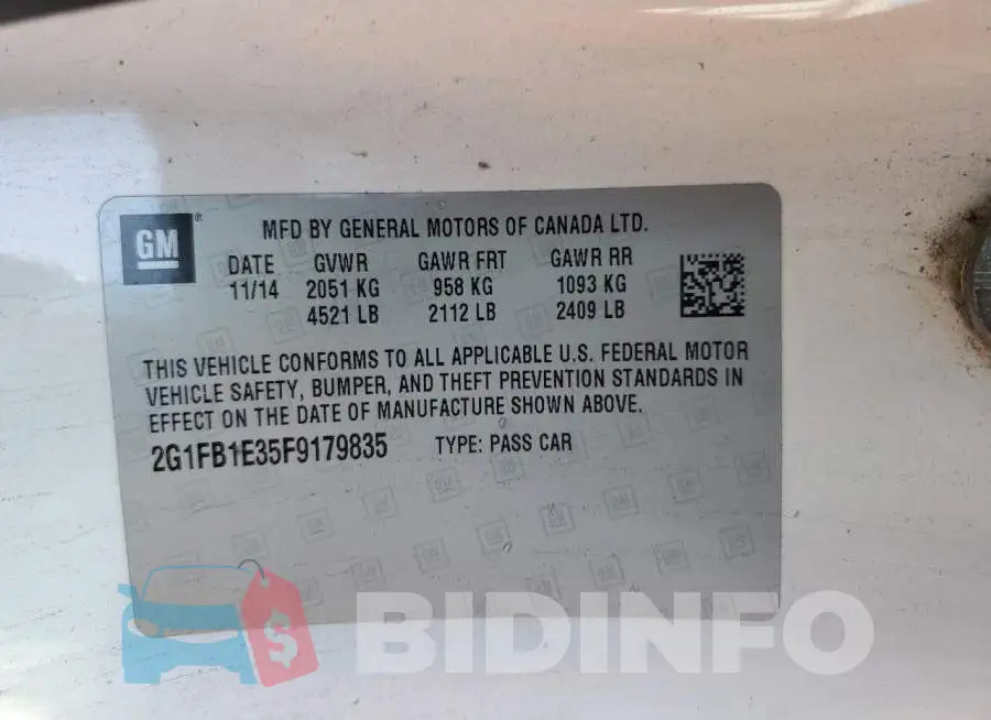 2G1FB1E35F9179835 Photo# 12