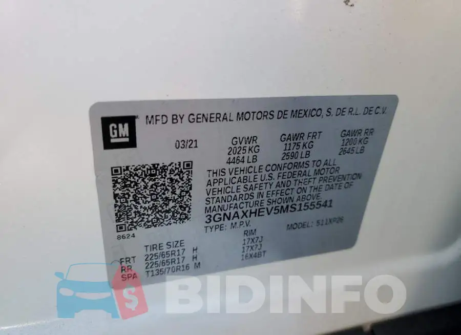 3GNAXHEV5MS155541 Photo# 13