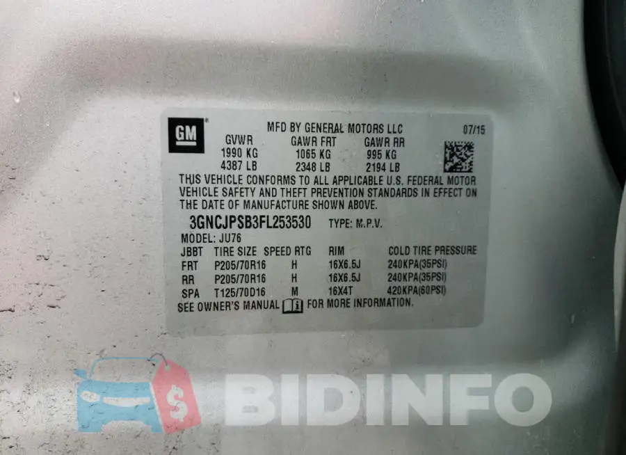 3GNCJPSB3FL253530 Photo# 13