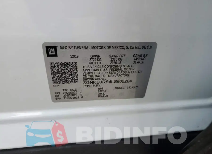 3GNKBJRS4LS605284 Photo# 12