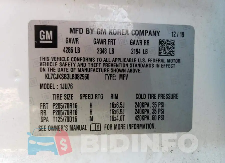 KL7CJKSB3LB082560 Photo# 13