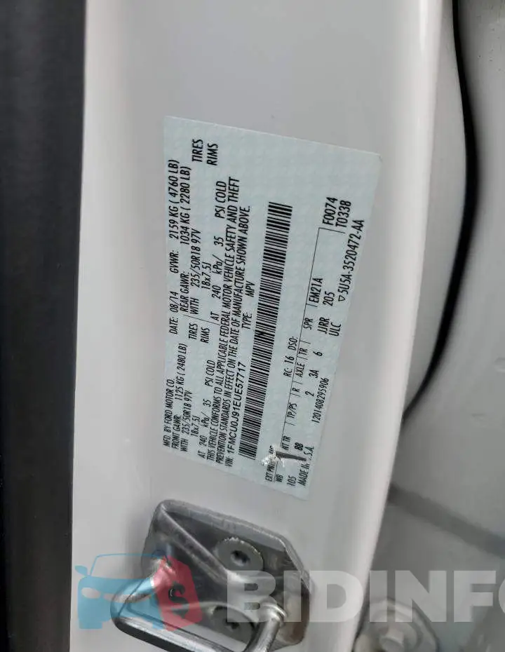 1FMCU0J91EUE57717 Photo# 13