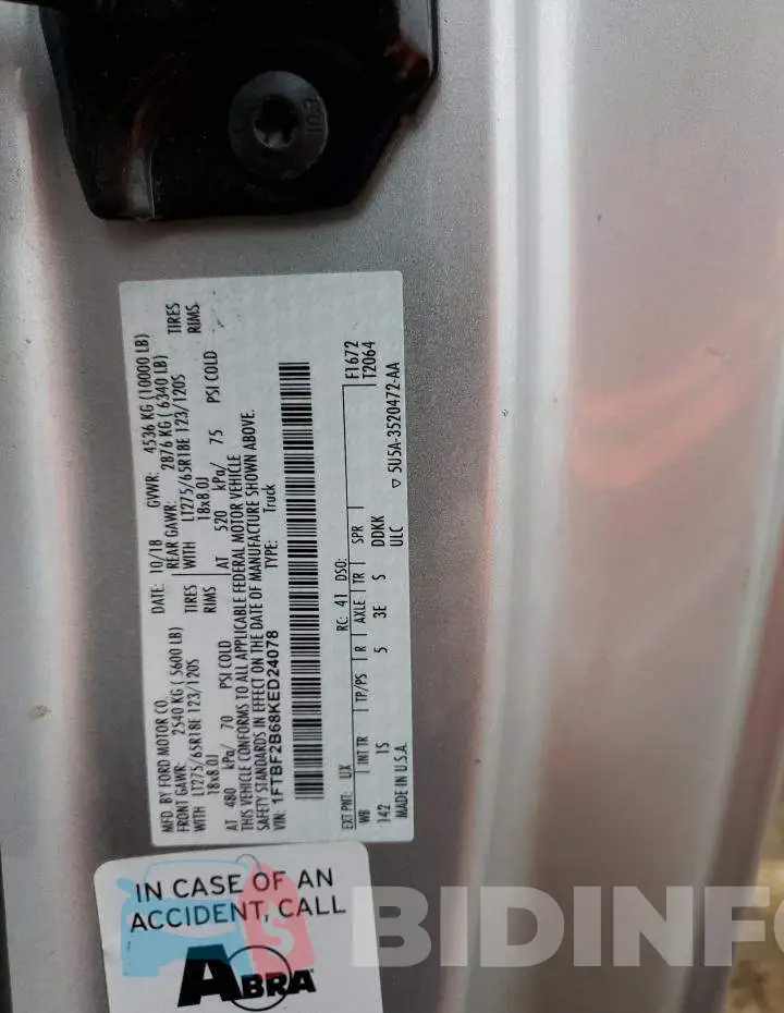 1FTBF2B68KED24078 Photo# 12