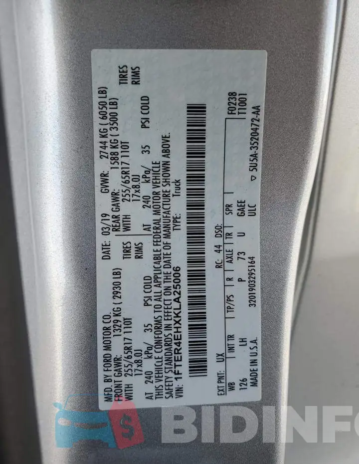 1FTER4EHXKLA25006 Photo# 12