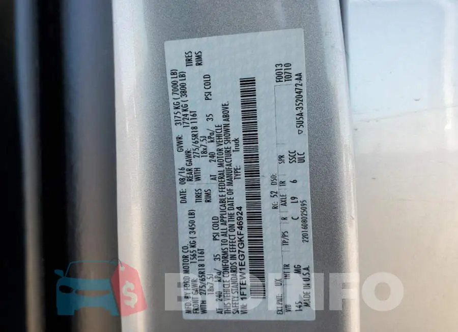 1FTEW1EG7GKF46924 Photo# 12