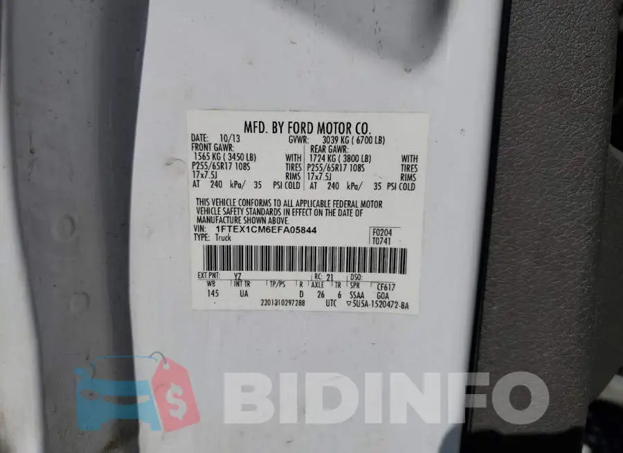 1FTEX1CM6EFA05844 Photo# 12