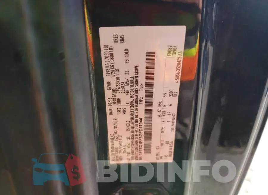 1FTFX1EF3GFD17044 Photo# 12