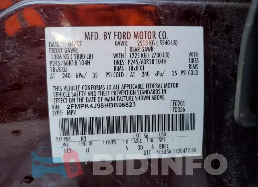 2FMPK4J98HBB96823 Photo# 13