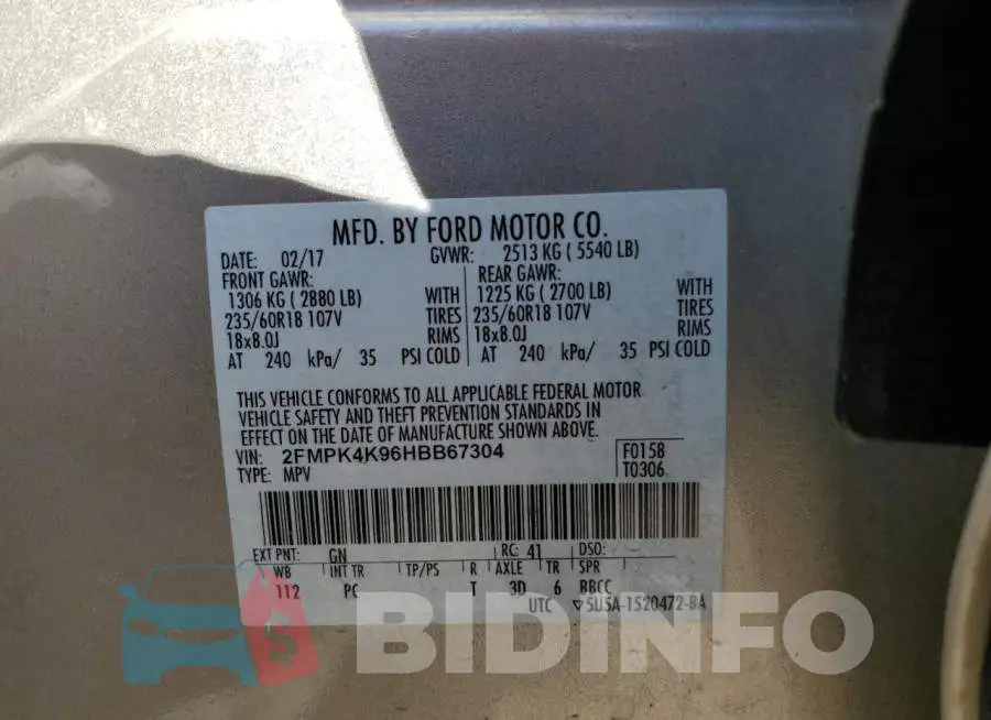 2FMPK4K96HBB67304 Photo# 13