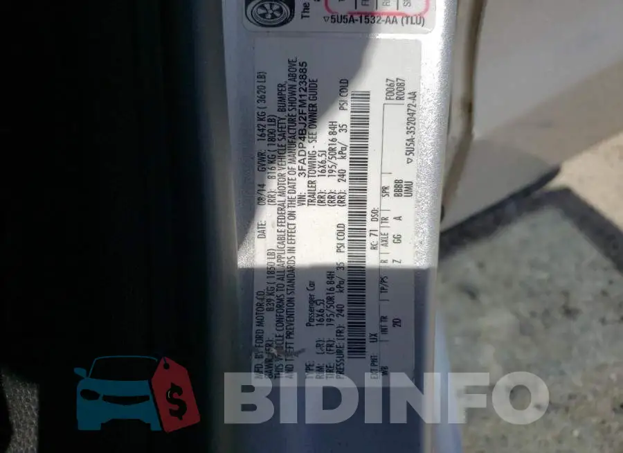 3FADP4BJ2FM123885 Photo# 12
